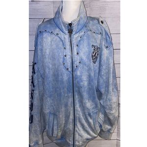 MENS Handcrafted Premium Goods Graphic Blue Jacket
